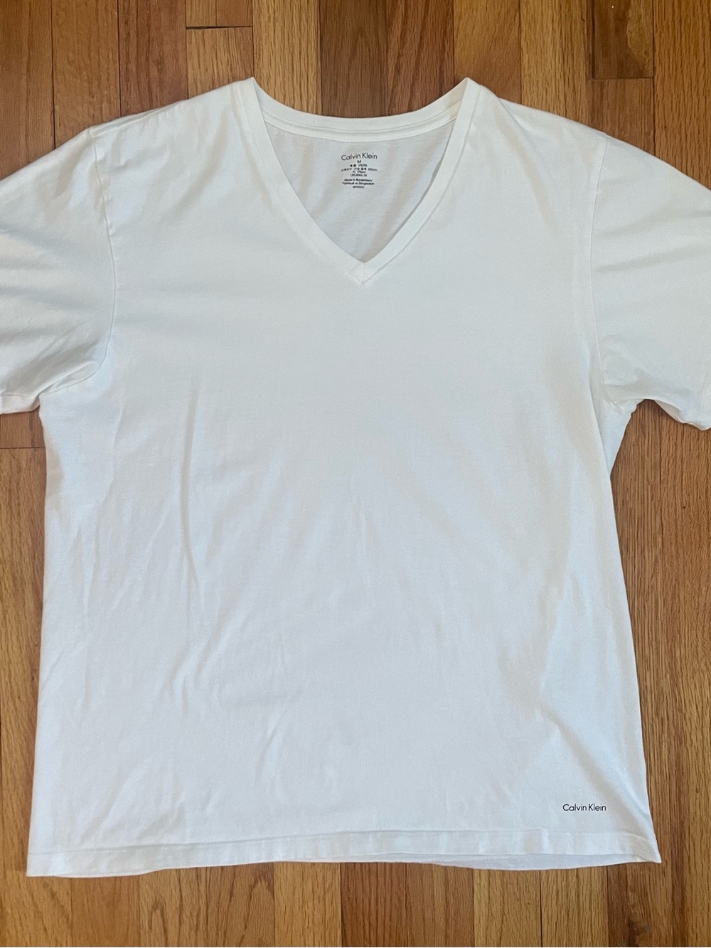 Calvin Klein Basic Classic White V-Neck Short Sleeve Tee Women’s M